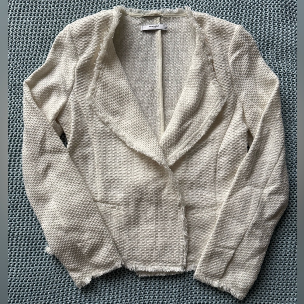 Mango | Tweed Blazer | Cream | S